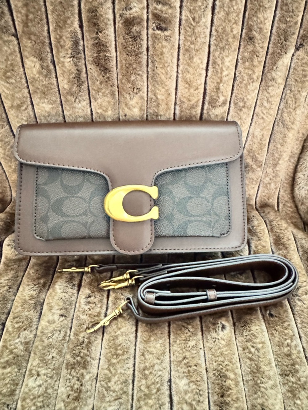 NWT Coach Brown and Black Signature C Crossbody Bag